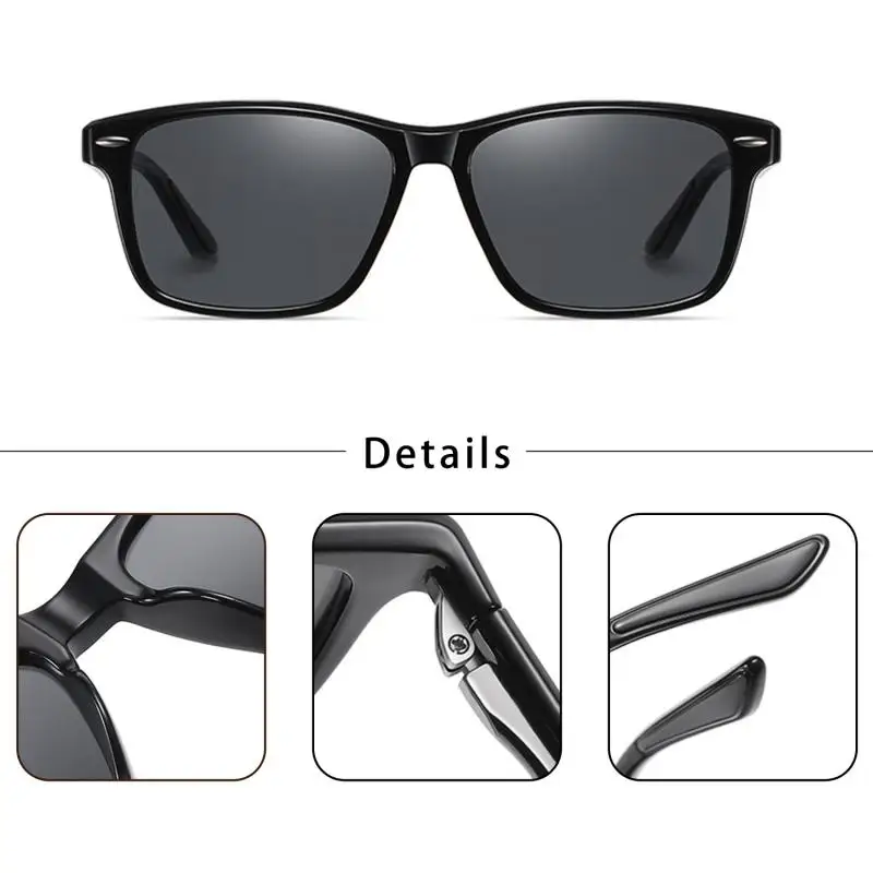 CATERSIDE Neue Polarisierte Sonnenbrille für Herren TR90 Quadratisch Ultraleicht Modische Sonnenbrille für Damen Marken-Fahrbrille Party-Brille Geschenkset – Detail 3
