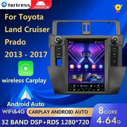 9.7 dla Toyota Land Cruiser Prado 150 2013-2017 styl ekran Radio samochodowe multimedialny odtwarzacz wideo nawigacja GPS Android bez 2dindvd