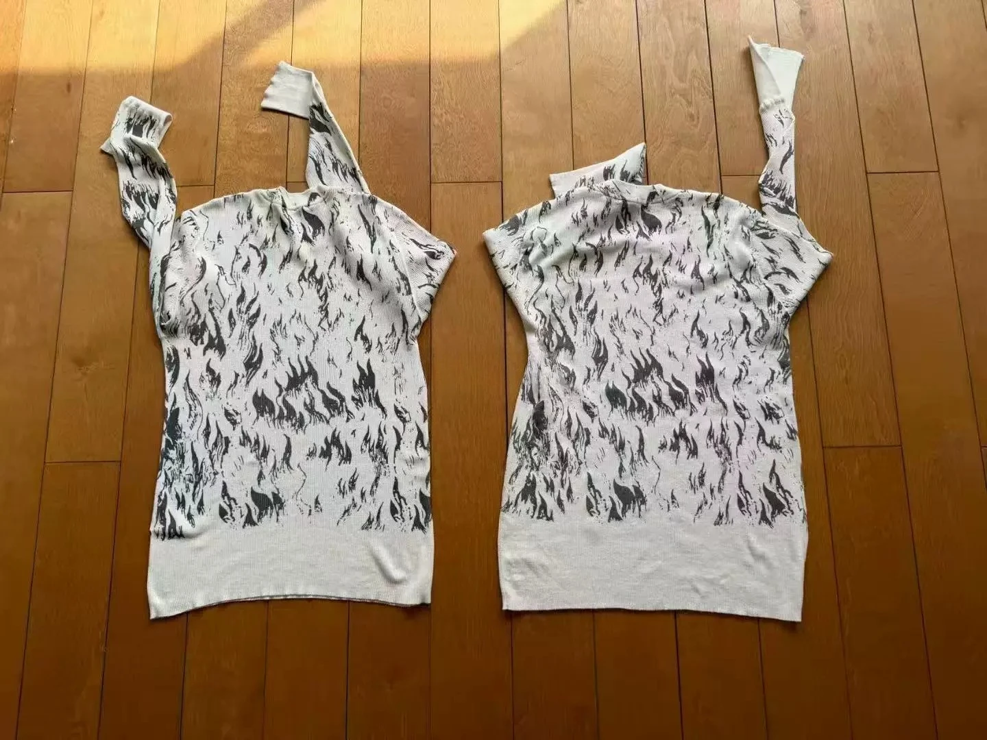 Super Limited ER/D Flame Baron Show Knitted Printed Pure Cotton Bottom Shirt