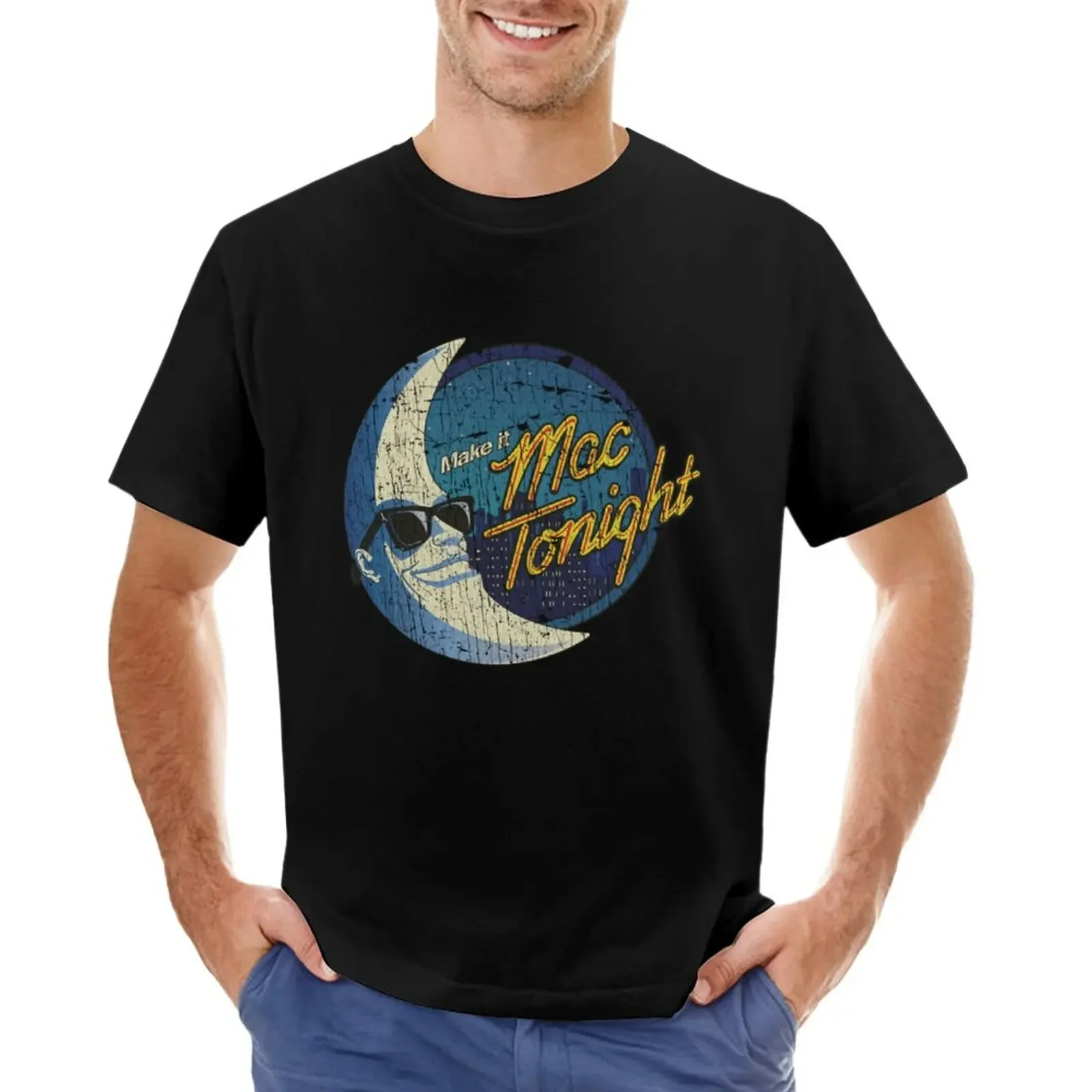 Mac Tonight Moon Man 1986 T-shirt graphics Short sleeve tee men graphic t shirts