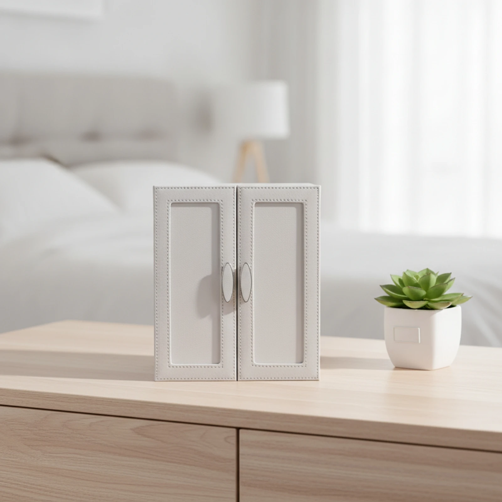 Upright Jewelry Case with Doors Compact Jewelry Box with Drawers Structured Elegant for Vanity, Dressing Area