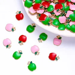 10Pcs 12*16mm Red Apple Pendant Drip Oil Enamel Charms For Jewellery Making DIY Earrings Bracelet Necklace Accessories Connector