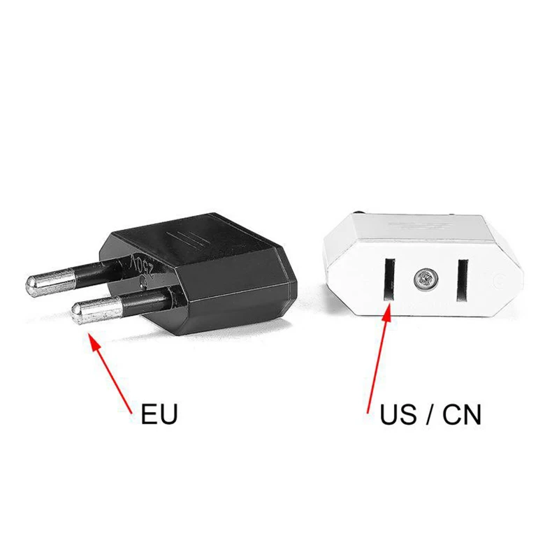 US Jack To EU Plug Outlet Travel Charger Power Socket Adapter USA To Europe European Regulation Charging Converter Plug