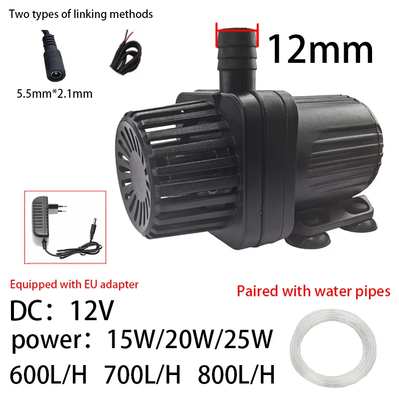 DC12V Miniatur-Bürstenlose DC-Tauchpumpe mit hohem Kopf, 800 l/h, geräuschlos,
