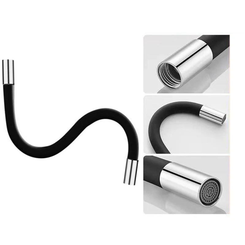 Flexible Silicone Tube Kitchen Faucet Accessories Universal Interface 360 Degree Water Tap Extension Hose