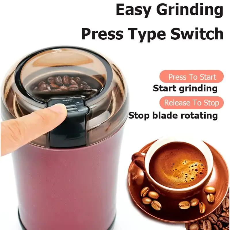 Electric Coffee Grinder Stainless Steel Nuts Beans Grains Mill Herbs Grinding Machine Multifunctional Coffee Bean Grinding Home