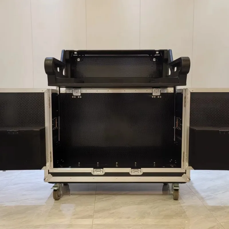 

ized Two-Door Open Amplifier Rack Case Midas M32 Plywood Aluminum Flight Case for DJ Mixer Audio Rental Service Equipment