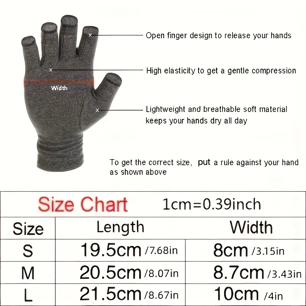 1Pair Premium Arthritis Compression Gloves For Arthritis , Rheumatiod, Tendonitis And Carpal Tunnel Hand Thumb Gloves