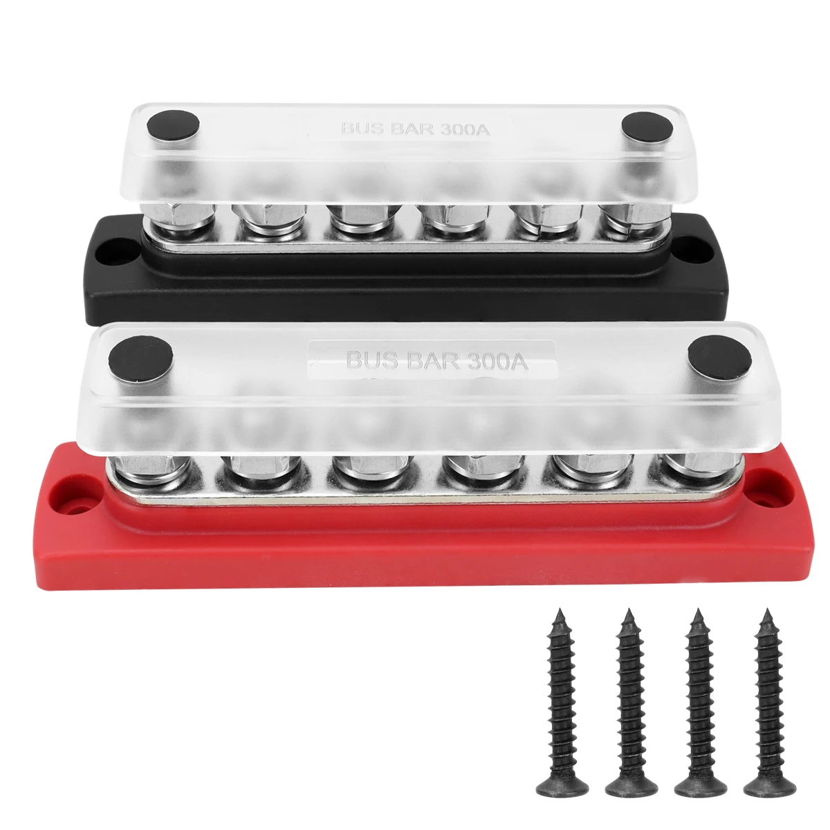 

Black/Red M10 6-post 300A busbar