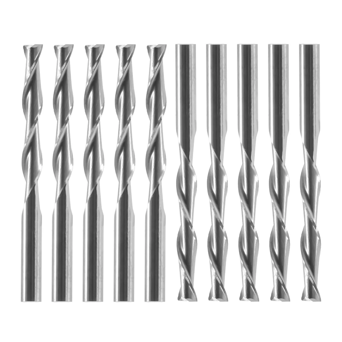 Спиральные фрезы с двумя зубьями, 10x1/8 дюйма, 3,175 мм