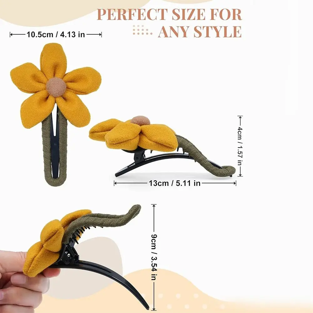 Grandes clipes de cabelo liso para meninas, flor curvada, presilhas de cabelo francês, Concord Flat Hair Accessories, Hot