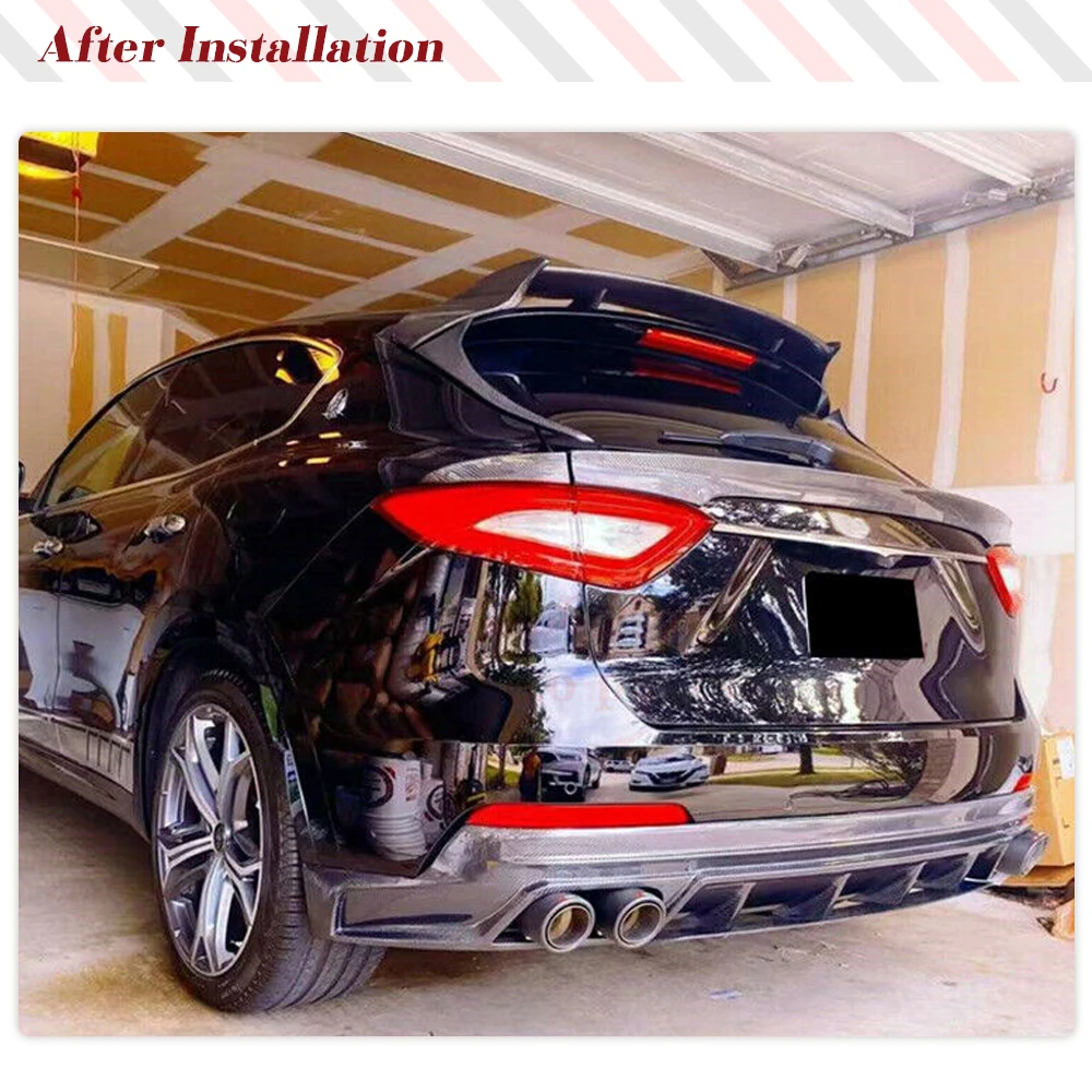 Carbon Fiber Car Rear Middle Trunk Spoiler Boot Lip Wing Spoiler For Maserati Levante 2016-2020 Rear Trunk Boot Lip Wing Spoiler