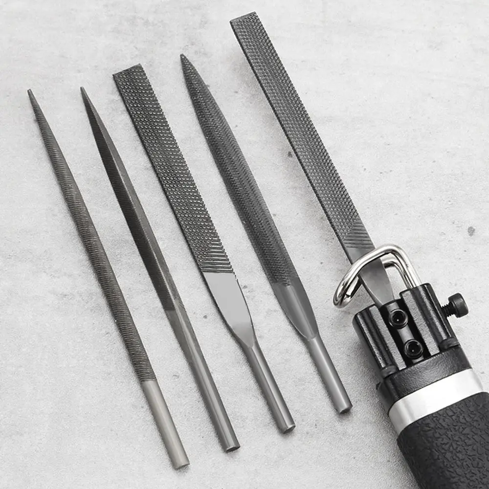 4Pcs Coarse Teeth Pneumatic File Flat/Semicircle/Triangle/Circle Sharpening Coarse Teeth Files Polishing Hand Tool