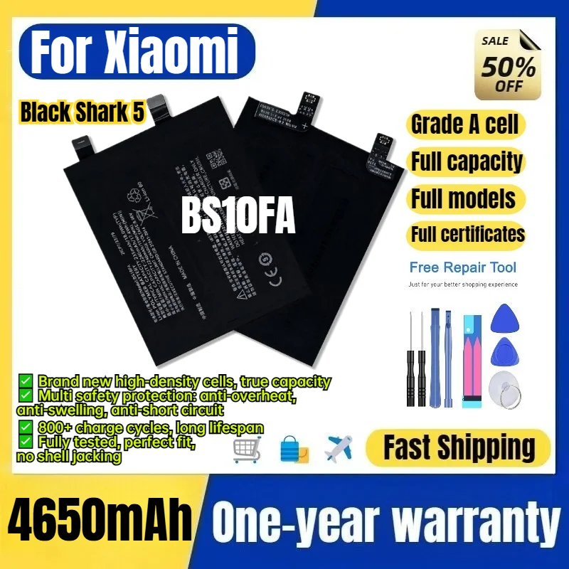 BS10FA for Xiaomi Black Shark 5 Phone Battery 0 Cycle High Quality Capacity Battery Replacement Bateria Grade A Cell with Tools