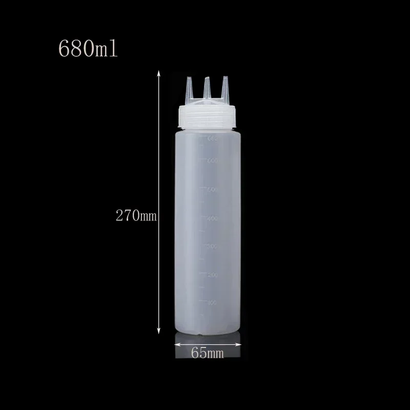 10 Stuks 120 Ml-1000 Ml Lege Plastic Sauzen Flessen Lekvrije Squirt Knijpfles Container Voor Salade ketchup Bbq Saus Siroop Olie