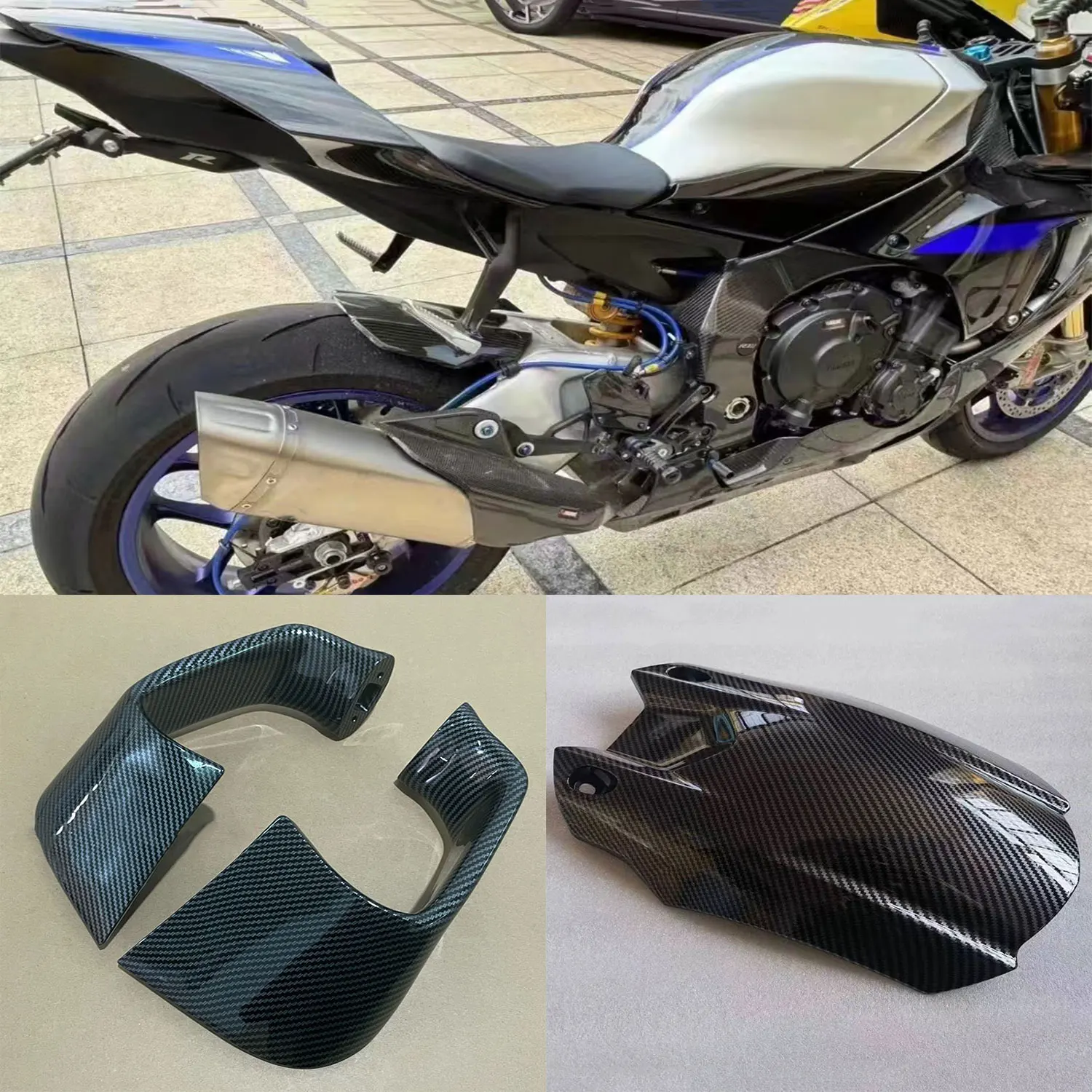 

For Yamaha R1 R1M 2015-2019 Rear Fender Hugger Cover Mudguard Chain Guard Tail Panel Fairing Cowl Winglets Wings Spoiler Fairing