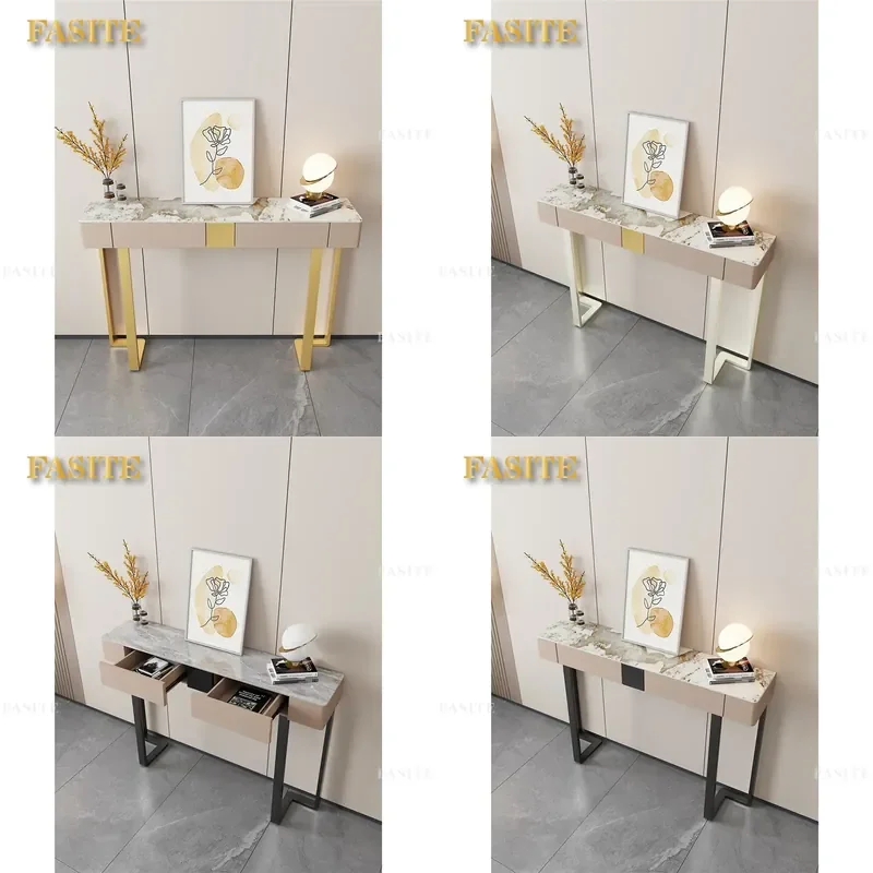 For Italian Rock Slab Entryway Cabinet Living Room Integrated Storage Light Luxury Console Table Modern Wall Mounted Narrow