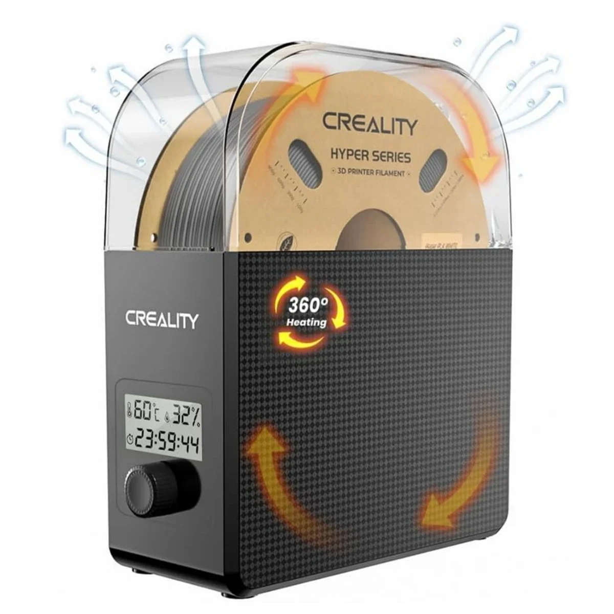 

Creality New 1KG Filament Dry Box 2.0 Adjustable Temperature 45℃-65℃ Real-time Humidity Monitoring Hot-Air Heating 0-24h Setting