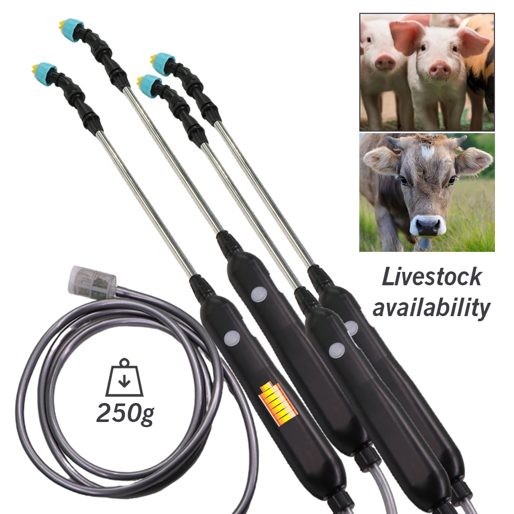 

2400mAH Portable Electric Sprayer Spray Gun Livestock Automatic Cooling Cleaning for 2/4/5.5/9.5m Tube Farm Pigs Cattle Sheep