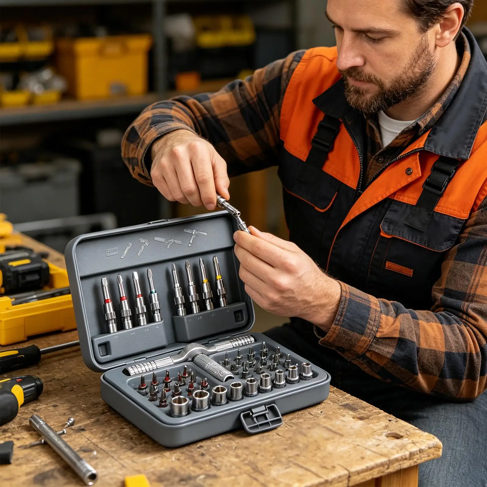 Ratchet Screwdriver Set Magnetic With T Handle 54-in-1 Ergonomic Multi Bit Magnetic Screw Driver Kit For Electronics DIY