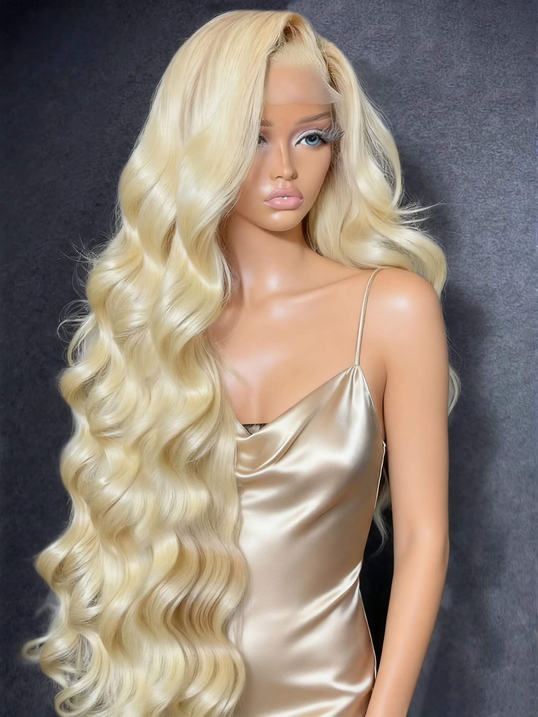 613 الجسم موجة 13x6 HD الدانتيل الجبهة خصلات الشعر المستعار الإنسان الملونة العسل شقراء 38 40 بوصة موجات المياه الطبيعية الدانتيل شعر مستعار أمامي للنساء #1