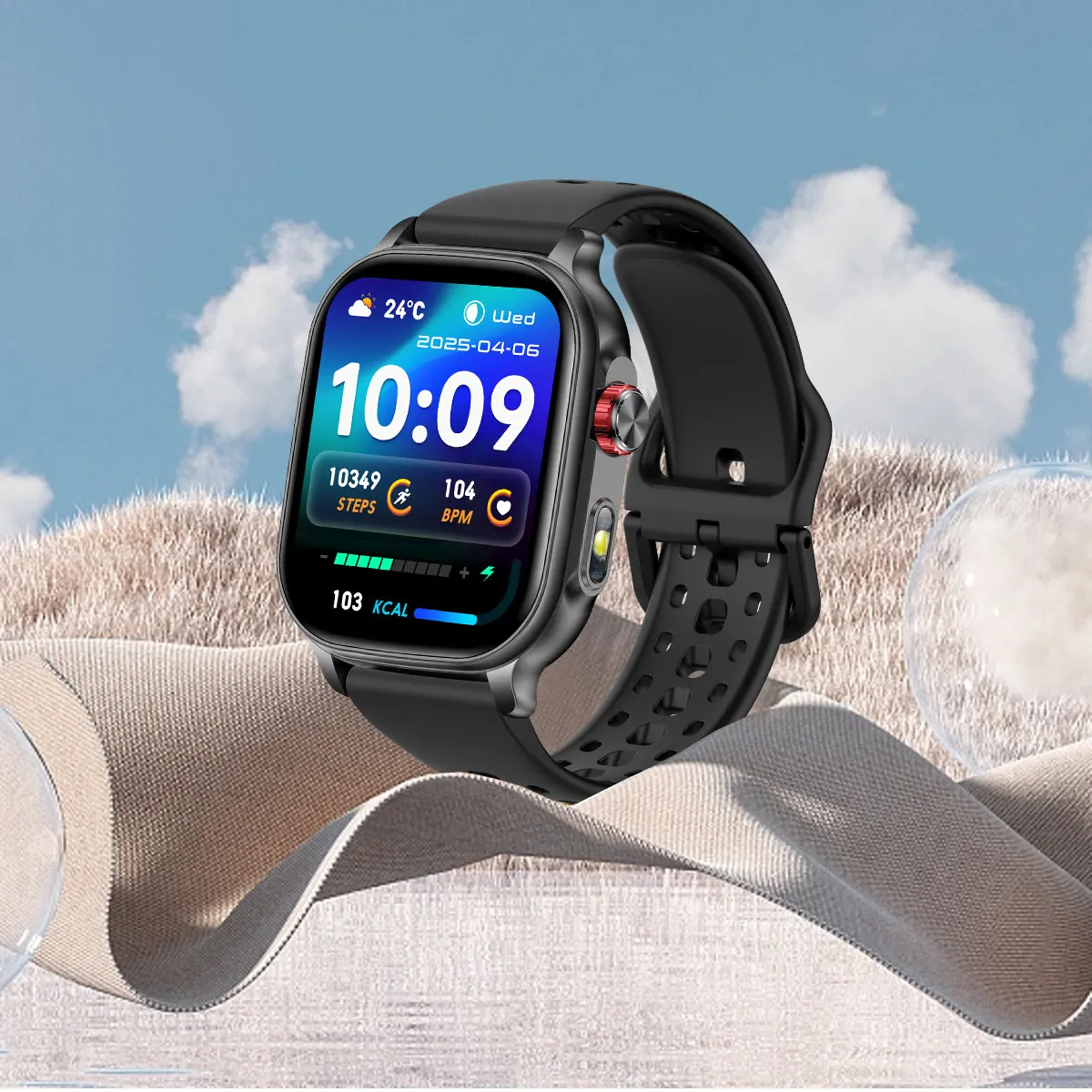 2026 Neue 2,01" AMOLED Outdoor Smartwatch Langlebigkeit 1400mAh Akku IP68K Wasserdicht Taschenlampe Sport Herzfrequenzuhr für Männer und Frauen – Detail 21