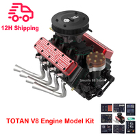 TOYAN V8 4 Stroke 28cc Gasoline Engine Model Kit Full Metal Water Cooled Version FS-V800WGPC Engine Model Toys