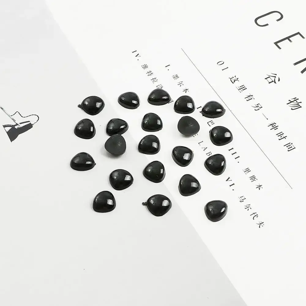 20-500pcs Black DIY Animal Eyeball/Nose Panda Bear Capybara Dog Plush Doll Eye/Nose Round/Oval Multiple sizes