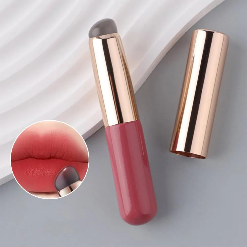 Trucco Blending Stick Soft Round Head Silicone Lip Balm Lip Gloss applicatore pennello per labbra pennello per trucco correttore angolato