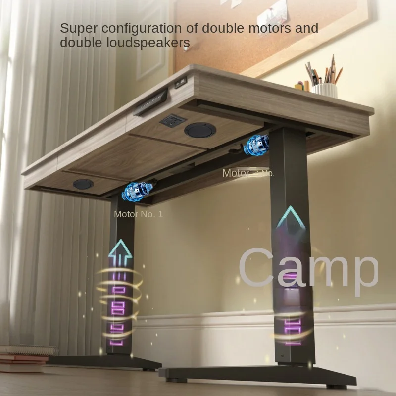 

Smart Electric Lifting Table Multi-Function Bluetooth Audio Music Table with Drawer Home Computer Desk Automatic Desk