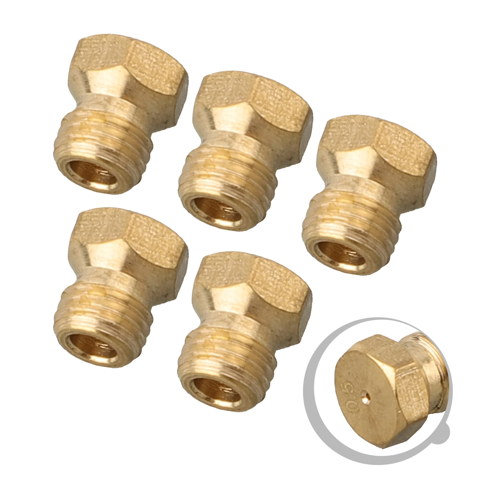 5PCS ​bore Nozzle Set For LPG Conversion Analyst For Gas Stove Brass Nozzle Propane Injector Cookwarestoves Kitchen Accessories