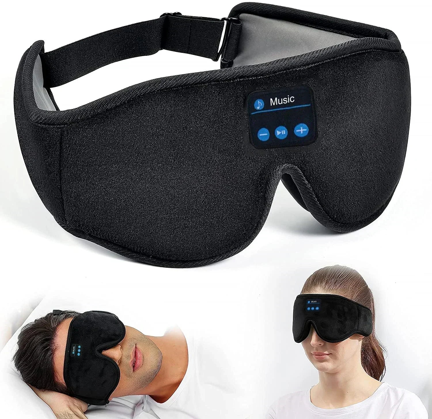 Sleep Headphones 3D Bluetooth 5.0 Eye Mask Headband Wireless Sleeping Breathable Music Earbuds Thin Speakers for Side Sleeper
