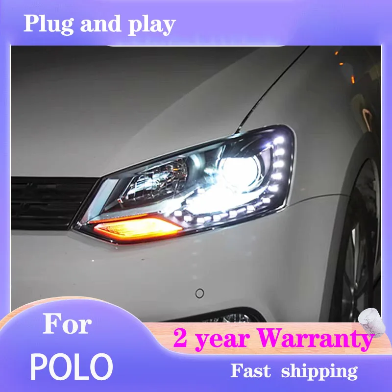 

Стайлинг автомобиля для VW POLO фара 2011-2017 GTI фара Volkswagen DRL указатель поворота ближнего света линза проектора