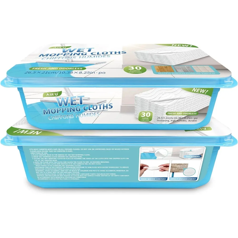 

Upgraded Wet Mop Refills, 60 Count, High Humidity Thickened for Effective Cleaning