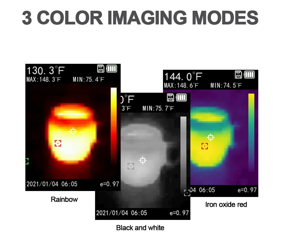 Hand Held Thermal Imaging Camera, captura industrial, visão noturna, sensor de temperatura, saída de fábrica