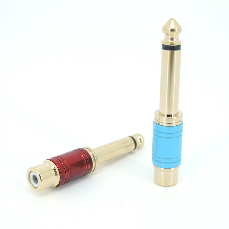 6.5mm Jack Male Mono Plug to RCA Female Converter Audio Adapter Gold Plated Connector Audio 6.35mm Socket 1/4