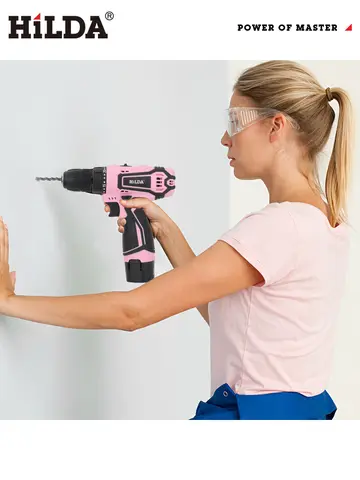 HILDA Electric Drill 12V Cordless Drill Electric Screwdriver Mini Wireless Power Driver DC Lithium-Ion Battery