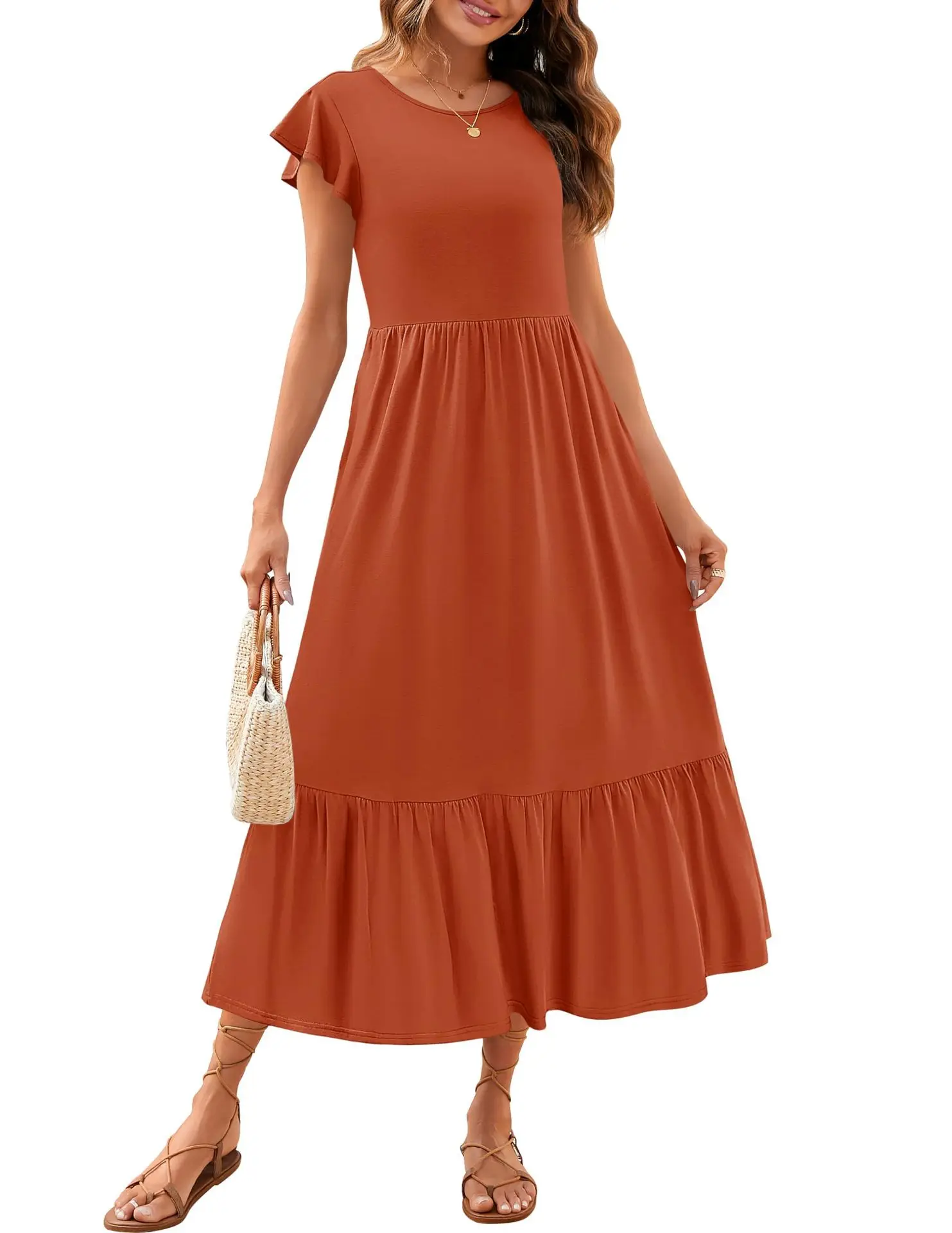 

Elegant Women's Long Dresses Loose 2025 Summer Fashion Dress Robe Longue Femme Vestido Midi Платья Женские Vestidos Mujer Verano