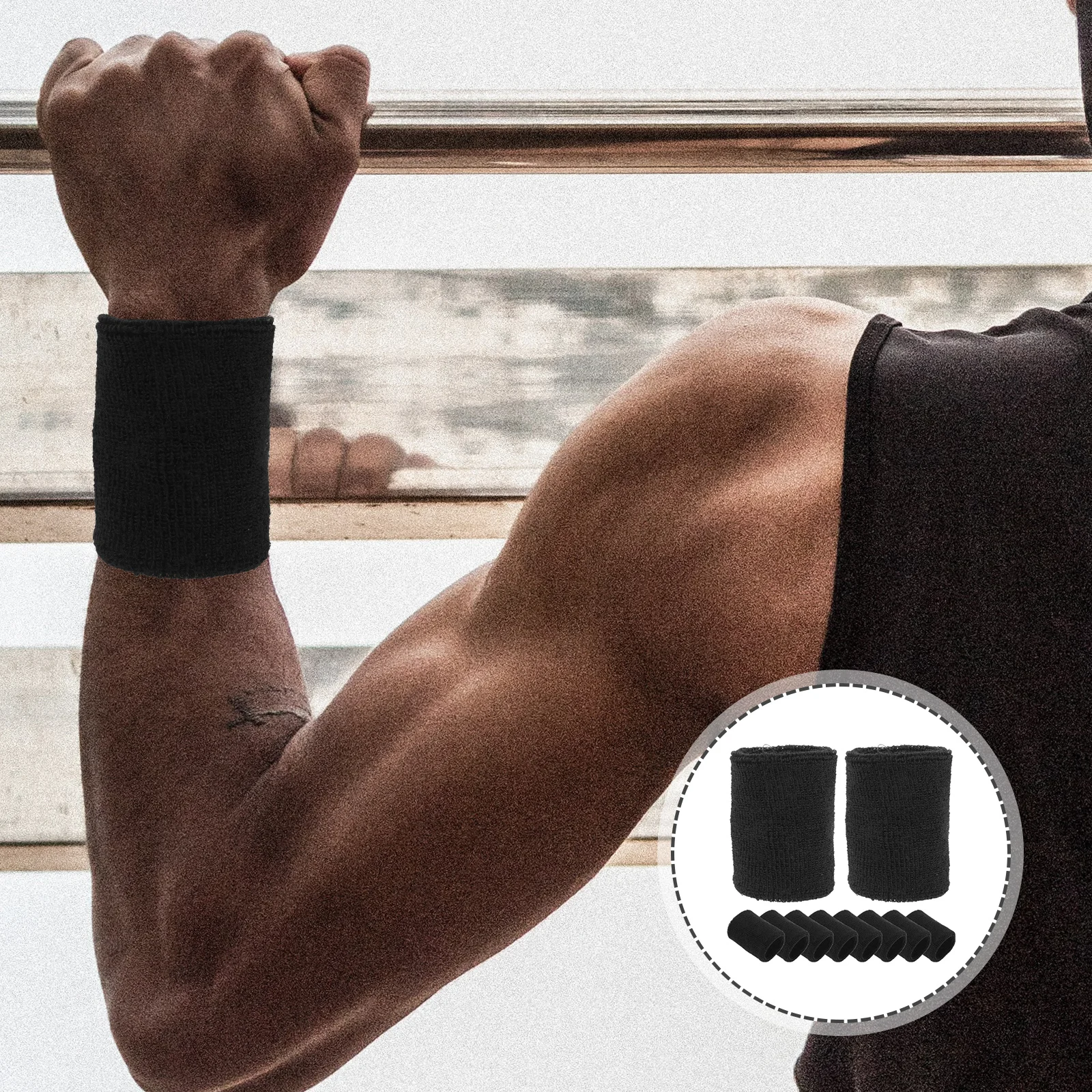 

6Pairs Fashionable Wrist Sweatbands for Sports Basketball Tennis Running Gym Dance Socks Over Sneakers Dance Socks