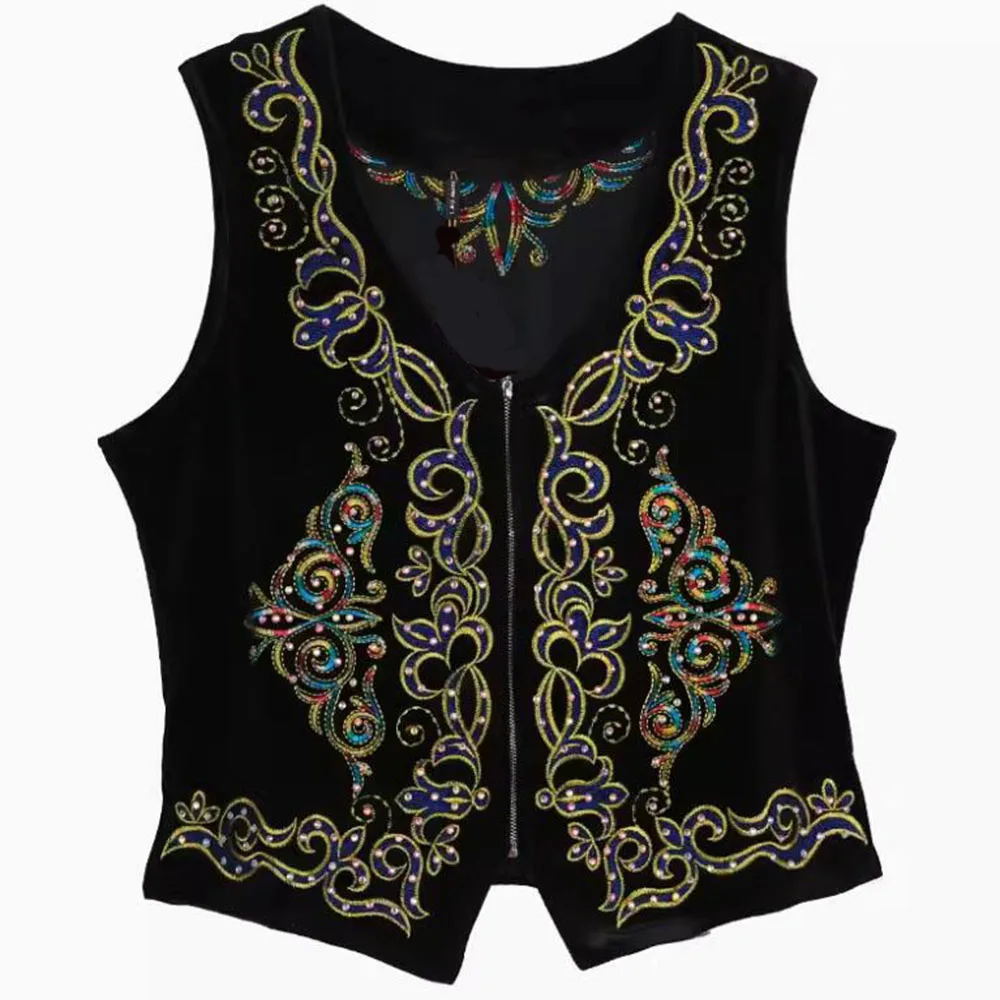 Men's Ballet Prince Dance Vest Performance Dress Kam Shoulder Embroidered Vest