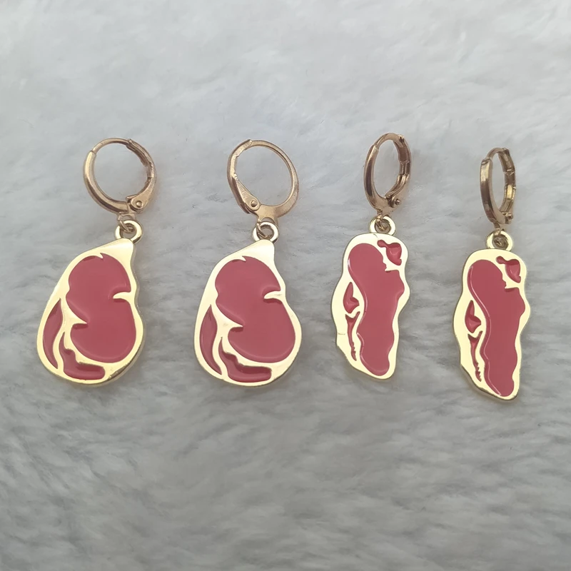 

Hot Harajuku Style Fashion Meat Shaped Enamel Earrings Cool Exaggerated Food Pendant Earrings for Girls Earrings