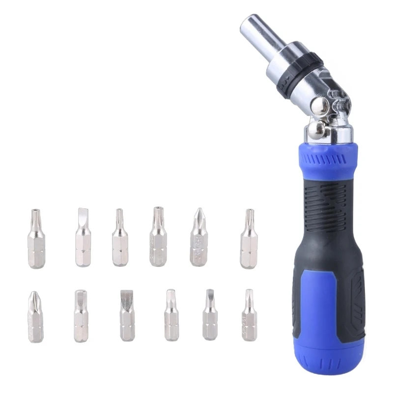 Handheld Ratchet Screwdriver 180Degree 5-Position Pivoting Breaks Through The Limitations Of Direction Hand Repair Tool