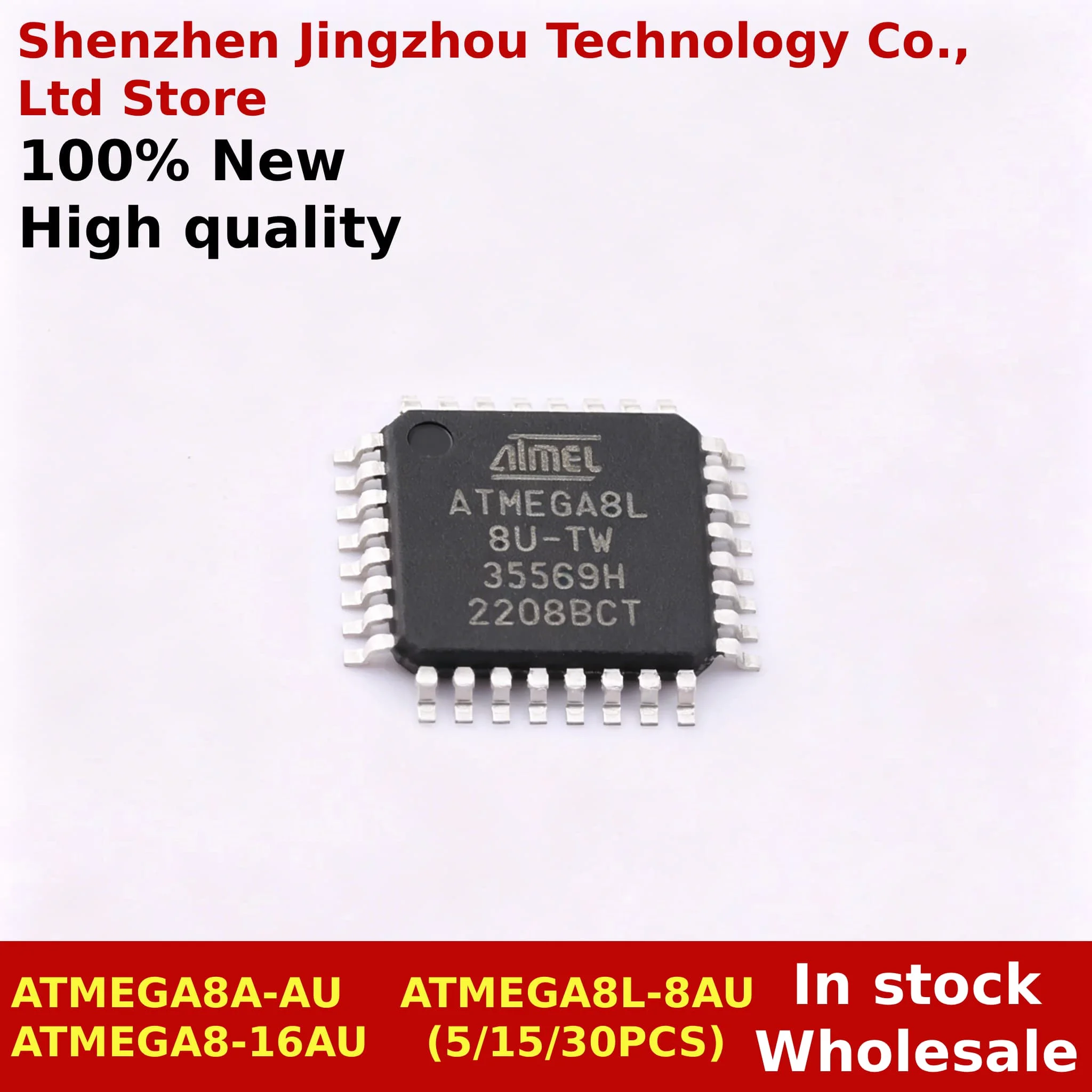 5/15/30PCS 100% New ATMEGA8A-AU ATMEGA8A AU ATMEGA8L-8AU ATMEGA8L 8AU ATMEGA8-16AU ATMEGA8 16AU QFP32 In stock Wholesale