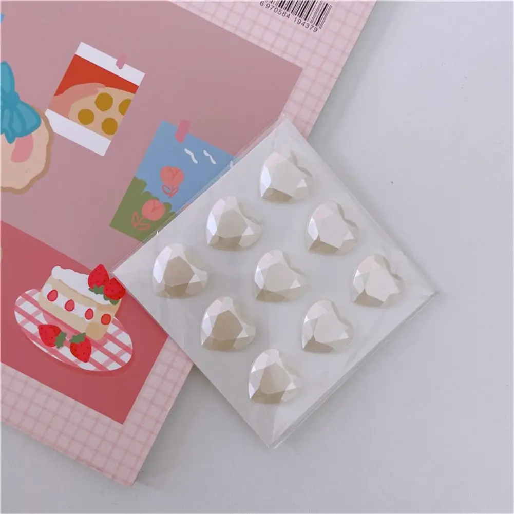 1 Juego de pegatinas en forma de corazón para teléfono y cuaderno, decoración exquisita, pegatinas de álbum, amplia aplicación para funda de teléfono