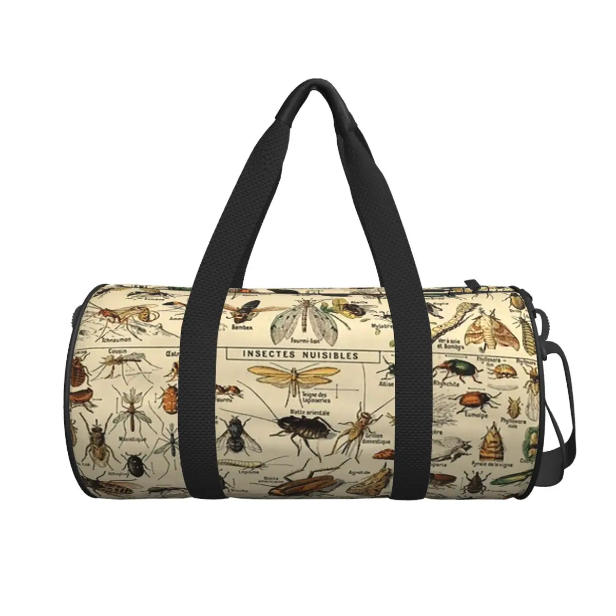 

Insects In French Large Duffle Gym Bag Waterproof Duffle Travel Bags Handbags Fitness bag