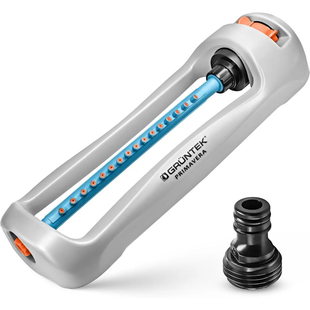 

осциллирующий спринклер для газона для двора и сада — покрывает до 3617 кв. футов, 16 насадок, универсальный разъем для шланга США/eu, прочный пла