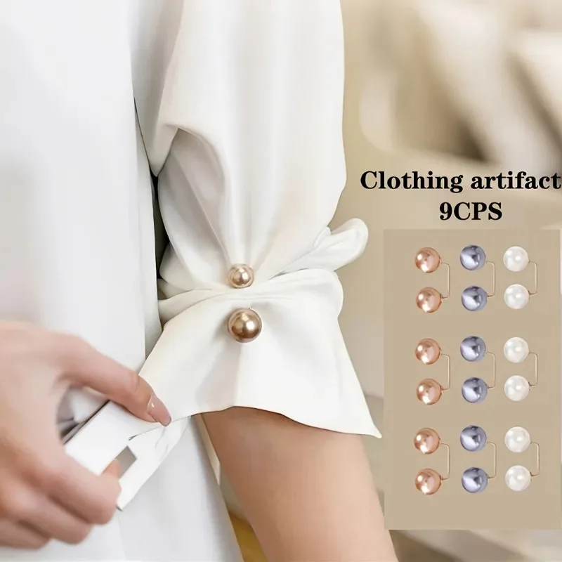 9pcs 3-Color Anti-Show Clothes Pin Waist Buttons Versatile Decorative Pins for Shirts Dresses Blouses Plastic, Pins for Clothes
