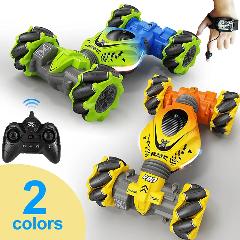 รถของเล่นบังคับวิทยุ 2.4G พร้อมรีโมทคอนโทรล นาฬิกาบังคับ ควบคุมด้วยท่าทาง หมุนได้ บิดได้ รถดริฟท์ผาดโผน ของเล่นสำหรับเด็ก