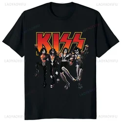 Kiss Band Men and Women Fashion Music Rock Top Harajuku Short Sleeve Universal Pattern Big T-shirt