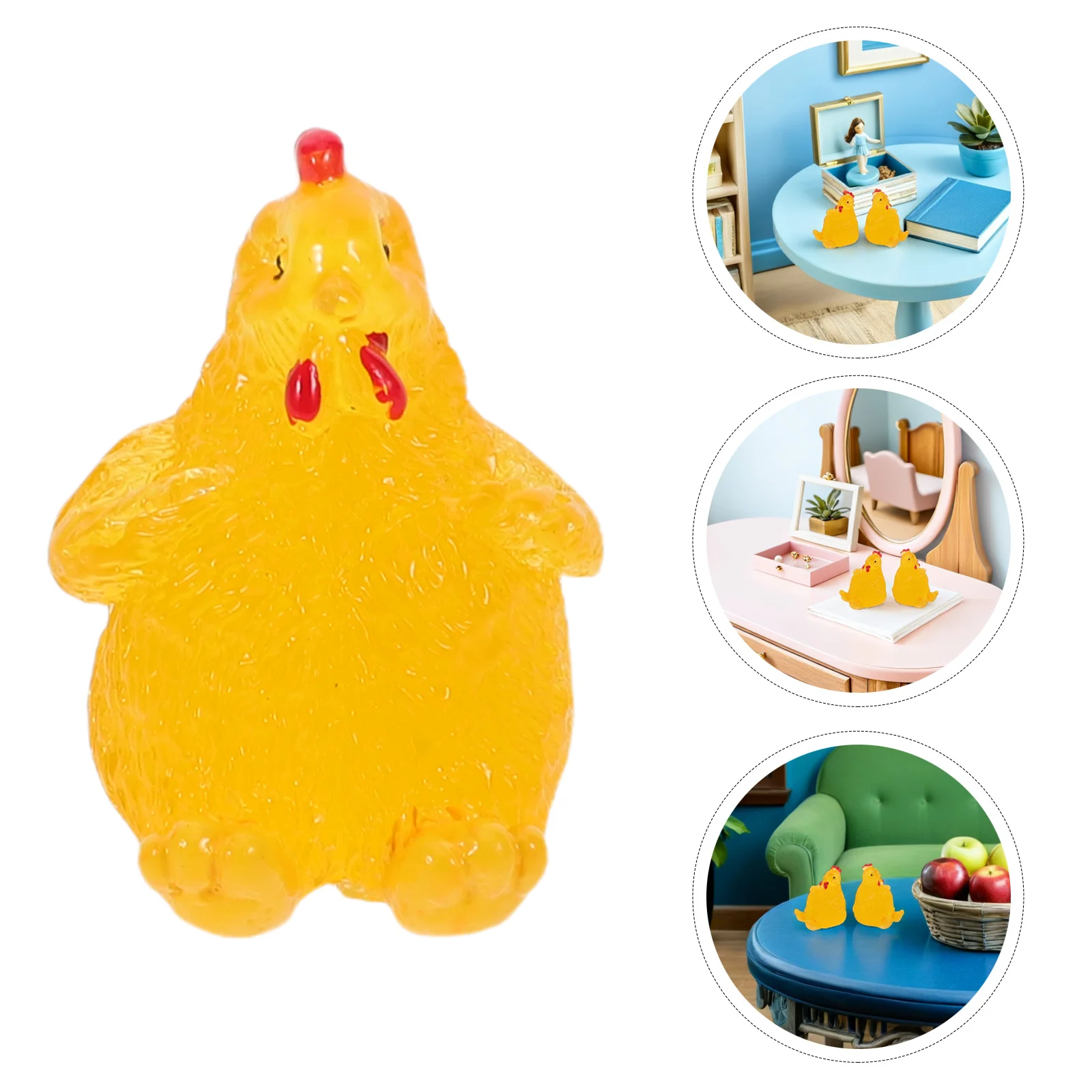 20 Stück Mini-Hühnerfiguren aus Kunstharz, detaillierte, lebendige Farben, kreative DIY-Desktop-Dekoration, Mikro-Landschaftshandwerk